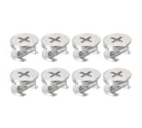 TA-VIGOR 8Pcs Furniture Connecter Cam Lock Nuts Fittings, 14.6mm x 9.5mm Screw Eccentric Fasteners for Cabinet Drawer Dresser Wardrobe Furniture Panel Connecting, Silver