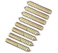 TA-VIGOR 8Pcs Hanger Bolts, M10x60mm Double Headed Bolts Self Tapping Screw, Double Ended Dowel Screws for Wood Joint Furniture