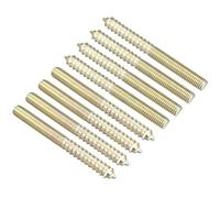 TA-VIGOR 8Pcs Hanger Bolts, M8x80mm Double Headed Bolts Self Tapping Screw, Double Ended Dowel Screws for Wood Connecting