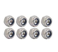 TA-VIGOR 8Pcs Hex Lock Nuts, M12 x 1.25mm Pitch Metric Fine Threaded Stainless Steel Insert Self-Locking Nuts for DIY & Motoring Projects