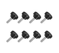 TA-VIGOR 8Pcs M5 x 20mm Male Thread Knurled Clamping Knobs Grip, 20mm Dia Carbon Steel Thumb Screw Clamping Handle Bolt with Thermoset Plastic Knobs