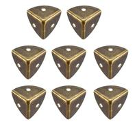 TA-VIGOR 8Pcs Metal Corner Protectors, 20 x 20 x 20mm Edge Guard Decorative Corner Bracket, Bronze Angle Brace Cover for Tables Chests Suitcase Jewelry Box, with 24Pcs Screws