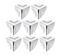 TA-VIGOR 8Pcs Metal Corner Protectors, 22 x 22 x 22mm Edge Guard Decorative Corner Bracket, Silver Angle Brace Cover for Tables Chests Suitcase Jewelry Box