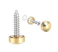 TA-VIGOR 8Pcs Mirror Screws, 10mm brass Mirror Screws Cap Nail with Washers, Decorative Cap Covers Polished Mirror Nails for Mirrors, Furniture Fittings, Tables, Wardrobes, Glass, Gold