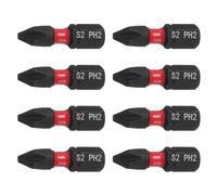 TA-VIGOR 8pcs PH2 Phillips Screwdriver Bits, 1/4" Hex Shank 25mm/1" Length Magnetic Cross Head Hex Bits, S2 Steel Hex Screwdriver Bit for Furniture Assembly DIY Repair
