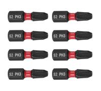 TA-VIGOR 8pcs PH3 Phillips Screwdriver Bits, 1/4" Hex Shank 25mm/1" Length Magnetic Cross Head Hex Bits, S2 Steel Hex Screwdriver Bit for Furniture Assembly DIY Repair