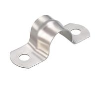 TA-VIGOR 8Pcs Rigid Pipe Straps, 16mm 2 Holes Stainless Steel Tension Tube Clip Clamp, Heavy Duty Conduit Clamps for Pipe Tube Wire Fixing, Laying Plumbing, Electricity, Exhaust