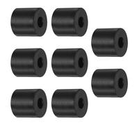 TA-VIGOR 8Pcs Rubber Spacer 1.2 Inch OD 0.4 Inch ID 1.2 Inch Thick - Round Neoprene Anti-Vibration Isolation Pads, Rubber Washers and Bushings for Furniture, Mechanical Equipment Black