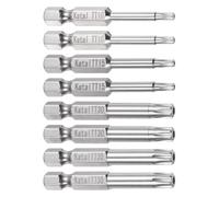 TA-VIGOR 8Pcs Security Torx Screwdriver Bits, Tamper-Proof Star 7 Point Magnetic Bits, 1/4" Hex Shank 50mm Anti-Slip for Power Tools, Electric Screwdriver & DIY Repairs - TT10 TT15 TT30 TT35