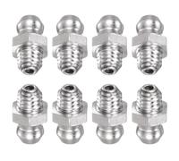 TA-VIGOR 8Pcs Straight Grease Nipples Fitting, M6 x 1mm Metric Thread 304 Stainless Steel Hydraulic Grease Fitting Accessories for Automotive, Agricultural & Industrial Machinery