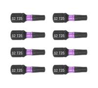 TA-VIGOR 8pcs T25 Torx Screwdriver Bits, 1/4" Hex Shank 25mm/1" Length Magnetic Star Screwdriver Bits S2 Steel Torx Bit Set for Electric Screwdriver, Wood Metal Repair