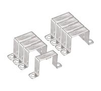 TA-VIGOR 8Pcs U Shaped Connector Bracket, 50mm x 50mm Stainless Steel Bracket Stainless Steel Pipe Clamp, Heavy Duty Conduit Clamps for Door Closed Bar Holder Strut, Pipe Tube Wire Fixing