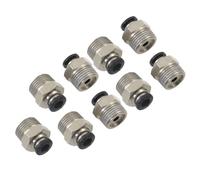 TA-VIGOR 9Pcs 3/8" PT Male Thread 6mm Push to Connect Pneumatic Fittings, Straight Quick Connect Air Line Fittings Push in Pneumatic Connectors for PE PU Nylon Tubing Pneumatic Quick Joint Adapter
