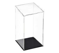 TA-VIGOR Acrylic Clear Display Case, 15 x 15 x 30cm Assemble Countertop Box Cube Organizer Stand Dustproof Protection Showcase with Black Base for Action Figures Toys Collectibles Home Storage