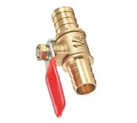 TA-VIGOR Ball Valve Shut-Off Valves, 2 Way 12mm Brass Ball Valve Adapter, Hose Barb Tube Fittings with 180 Degree Non-Slip Handle-1 PCS