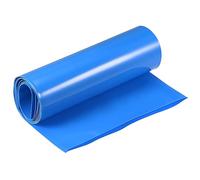 TA-VIGOR Battery Wrap PVC Heat Shrink Tubing, 200mm Width Flat Battery Sleeves, 1.5M Long Good Insulation Heat Shrink Tubing for Battery Protection, Blue