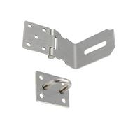 TA-VIGOR Big Stainless Steel Door Padlock Hasp, 90 Degree Right Angle Heavy Duty Security Hasp and Staple Shed Lock Latch for Window Cabinet Gate Pet Cage Crate, Silver