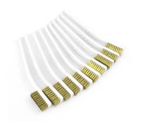 TA-VIGOR Brass Bristle Wire Brush Set 6.9" Plastic Handle, 5 Pcs