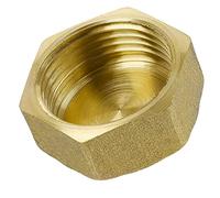 TA-VIGOR Brass Cap G3/8 Female Pipe Fitting Hex Compression Stop Valve Connector Hex Brass Blanking Nut Caps