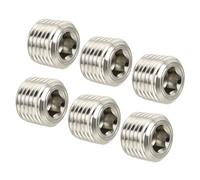 TA-VIGOR Brass Pipe Plug Fittings, 1/4NPT Male Thread Hex Countersunk Plugs, Internal Head Socket Fittings for HVAC, Plumbing, Water, Oil, Air Systems - 6PCS