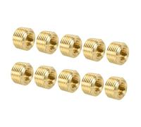 TA-VIGOR Brass Pipe Plug Fittings, 1/8NPT Male Thread Hex Countersunk Plugs, Internal Head Socket Fittings for HVAC, Plumbing, Water, Oil, Air Systems - 10PCS