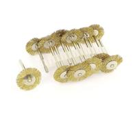 TA-VIGOR Brass Wire Wheel Brush Set 25mm 3mm Shank for Dremel, 12 Pack