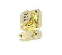 TA-VIGOR Cabinet Locks Hasp Latch, 3-Digit Password Combination Bolt Door Lock, Twist Knob Rotary Keyless Lock for Bedroom Door Wardrobe Cupboard Office File Cabinet, Gold
