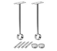 TA-VIGOR Ceiling-Mount Bracket 25mm Dia, Wardrobe Pipe Bracket Shower Curtain Closet Wardrobe Rod Lever Support Holder Pipe Flange Socket 2Pcs(300mm Height)