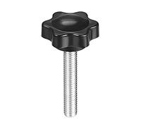 TA-VIGOR Clamping Screw Knob Star Shaped M6 x 40mm, 25mm Dia Plum Hex Shaped Plastic Head Clamping Knob Male Thread Grips