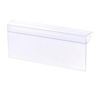 TA-VIGOR Clear Plastic Label Holder 100x42mm Clip-On Shelf Label Holder for 4-8mm Glass Shelves, Reusable Shelf Edge Label Holder for Retail, Warehouse, Pack of 20