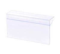 TA-VIGOR Clear Plastic Label Holder 80 x 42mm Clip-On Shelf Label Holder for 4-8mm Glass Shelves, Reusable Shelf Edge Label Holder for Retail, Warehouse, Pack of 20