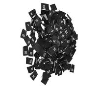 TA-VIGOR Clothing Sewing Size Label, XS/S/M/L/XL/XXL/3XL Sizes Woven Letter Size Markers for T Shirts Pants Hats Garment Sewing, Black Pack of 350