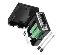 TA-VIGOR D-sub DB15 Breakout Board Connector with Case, 15 Pin 2 Row Female Port Solderless Terminal Block Adapter with Thumb Screws for Computer CNC and Industrial Control