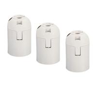 TA-VIGOR E26/E27 Lamp Holder Socket Base, 250V 57x37mm Screw-in Light Bulb Holder with M10 Thread, Heat Resistant Plastic and Copper Socket for LED and Incandescent Bulbs White Pack of 3