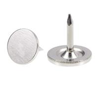 TA-VIGOR Flat Head Upholstery Tacks Silver 9.5mm x 10mm Push Pins 50pcs | Iron, Flat Head Upholstery Tacks for Furniture Sofas Headboards Cork Boards & Notice Boards, Indoor Decorative Use
