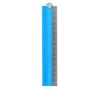 TA-VIGOR Folding Straight Ruler 30cm, Metric Aluminum Alloy Ruler with Angle Line Geometric Measuring Tool for Students, Teachers, Architects, Office and School, Blue