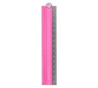 TA-VIGOR Folding Straight Ruler 30cm, Metric Aluminum Alloy Ruler with Angle Line Geometric Measuring Tool for Students, Teachers, Architects, Office and School, Hot Pink