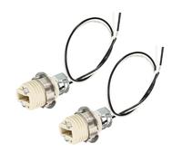 TA-VIGOR G9 Light Base Socket Kit with 10 Inch Wire, 2 Pack Ceramic Pin Type Lamp Holders with Socket Ring Tool, 250V 2A Heat-Resistant G9 Bulb Sockets for Ceiling and Spotlight