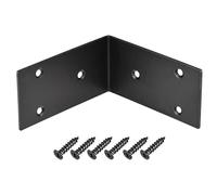 TA-VIGOR Heavy Duty L Brackets, 100x100x50mm Black Stainless Steel Corner Braces, 90 Degree Brackets with Screws, Metal Support Bracket Plates for Shelves Furniture 4 Pcs