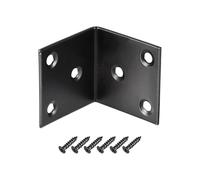 TA-VIGOR Heavy Duty L Brackets, 40x40x40mm Black Stainless Steel Corner Braces, 90 Degree Brackets with Screws, Metal Support Bracket Plates for Shelves Furniture 4 Pcs