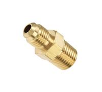 TA-VIGOR Hex Nipple Brass Pipe Fitting, 1/4 SAE Flare Male to 1/4 NPT Female Thread, Tubing Adapter Hose Connector for Air Conditioner Refrigeration