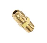 TA-VIGOR Hex Nipple Brass Pipe Fitting, 1/4 SAE Flare Male to 1/8 NPT Female Thread, Tubing Adapter Hose Connector for Air Conditioner Refrigeration