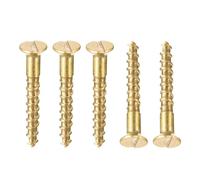 TA-VIGOR M1.6 x 12mm Brass Wood Screws, 100PCS Flat Head Self Tapping Screws