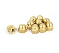 TA-VIGOR M10 Acorn Hex Cap Nuts, M10 Dome Nuts, Brass Acorn Cap Nut Cap for Screws Bolts, Brass Hexagon Nut 10Pcs