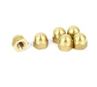 TA-VIGOR M10 Acorn Hex Cap Nuts, M10 Dome Nuts, Brass Acorn Cap Nut for Screws Bolts, Brass Hexagon Nut 6Pcs