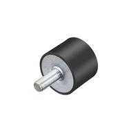 TA-VIGOR M10 Anti-Vibration Isolator, 40 x 30mm Rubber Mounts Shock Absorber Damper, M10*25 Thread Cylindrical Rubber Vibration Isolation Mounts for Motor Generator Compressor
