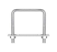 TA-VIGOR M10 Square U-Bolts, 95mm Inner Width 100mm Length 304 Stainless Steel U-Bolts with Nut, Plate for Attaching Piping Conduit Cable Tube Brackets Boat Trailer