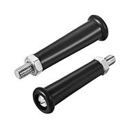TA-VIGOR M10 x 50mm Revolving Handwheel Grip, 2Pcs Thread Screw Knob with Plastic Bakelite Revolving Handle Grip for Industry Lathe Milling Machine