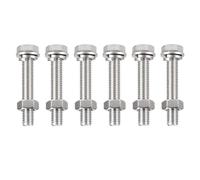 TA-VIGOR M10 x 60mm Stainless Steel Hex Bolts and Nuts Set, 6PCS Fully Threaded Hex Head Screws with Nuts, Flat Washers & Lock Washers, 304 Stainless Steel Assortment Kit for Machinery, Equipment
