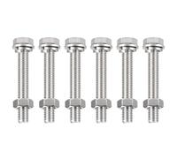 TA-VIGOR M10 x 70mm Stainless Steel Hex Bolts and Nuts Set, 6PCS Fully Threaded Hex Head Screws with Nuts, Flat Washers & Lock Washers, 304 Stainless Steel Assortment Kit for Machinery, Equipment